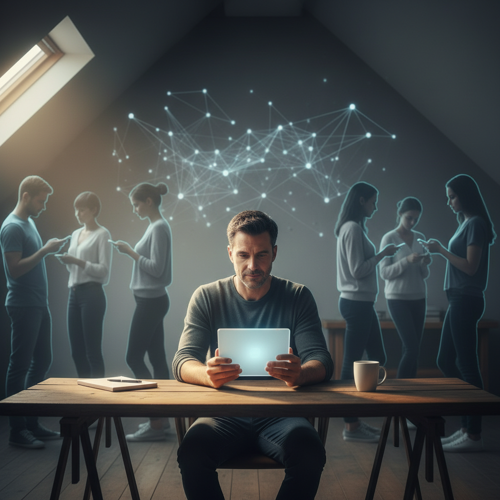 Entrepreneur entouré de personnes bienveillantes symbolisant le soutien de l'entourage dans l'entrepreneuriat