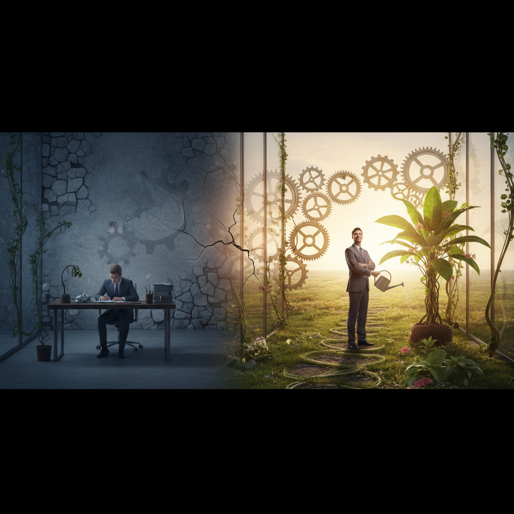 Growth Mindset vs Fixed Mindset : la vraie différence pour un entrepreneur 9 Entrepreneur illustrant le growth mindset face au fixed mindset pour réussir en affaires